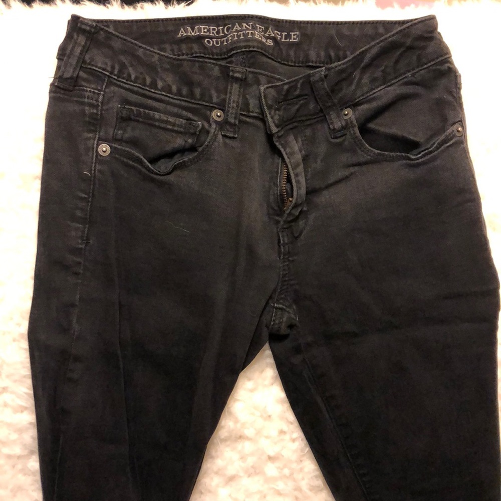 Black 6Long stretch denim AE jeans